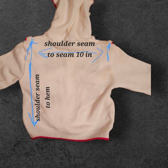 Toddler Girls Sweater Hoodie Zipper Front By Winnie The Pooh White Red Ruffles - Picture 8 of 8